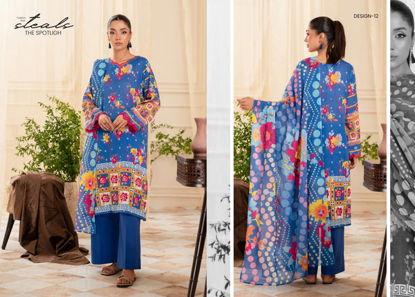 BLISS GULJEE UNSTITCHED LAWN D-12