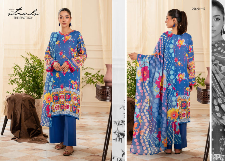 BLISS GULJEE UNSTITCHED LAWN D-12