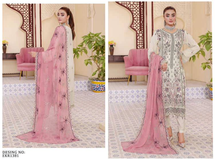 SABIHA BY BIN HAMEED SEMI-STITCHED 3PC | D-06