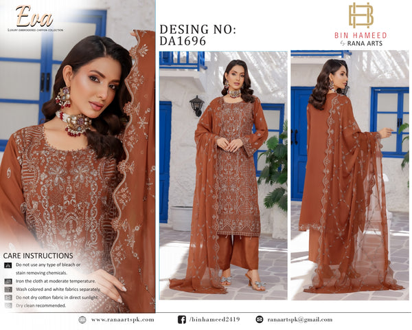 Eva By Bin hameed Semi Stitched 3PC | DA-1696