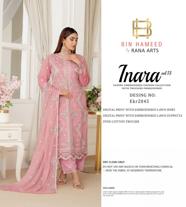 Inara By Bin hameed Vol-13 Semi-Stitched 3PC | EKR-2045
