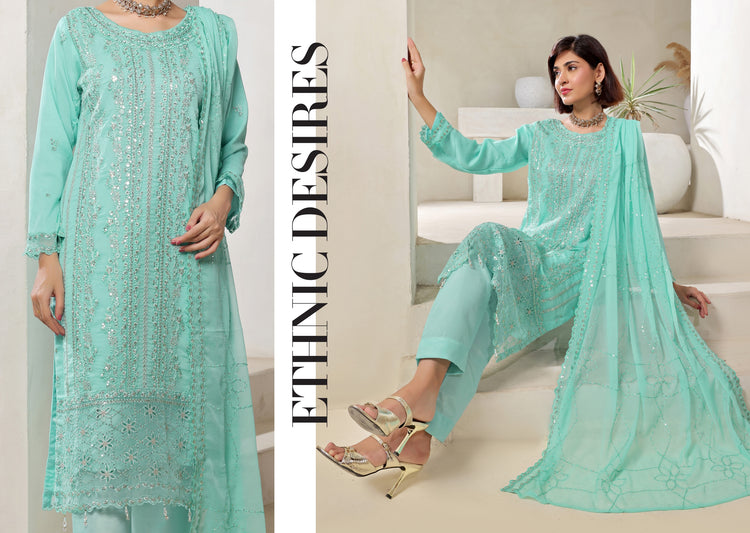 BISMA BY BIN HAMEED SEMI-STITCHED | RAY-1442