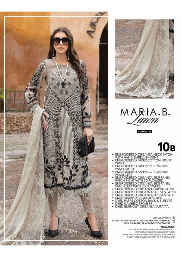 MARIA B LUXURY UNSTITCHED LUXURYLAWN (10-B)