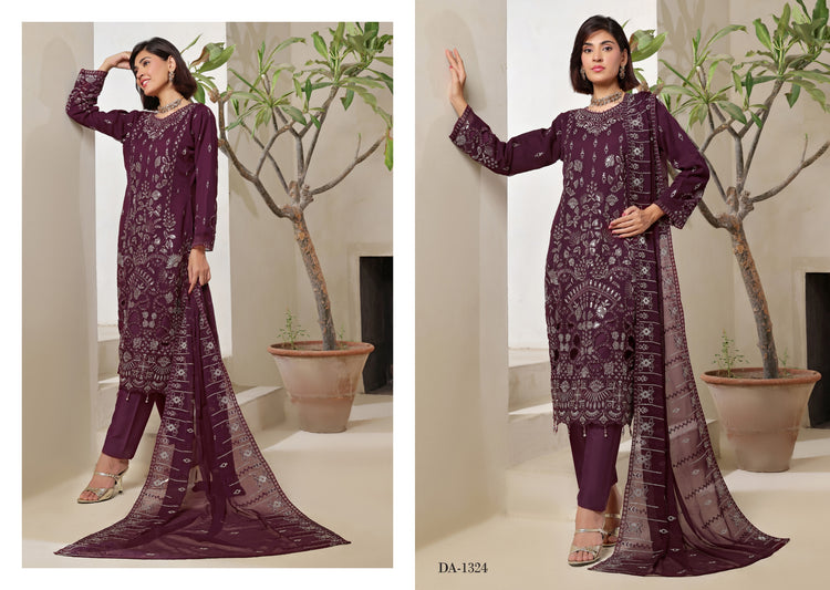 BISMA BY BIN HAMEED SEMI-STITCHED | DA-1324