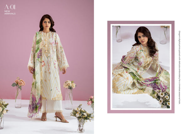 Rangpasand By Gulljee Un-Stitched 3pc | D-01