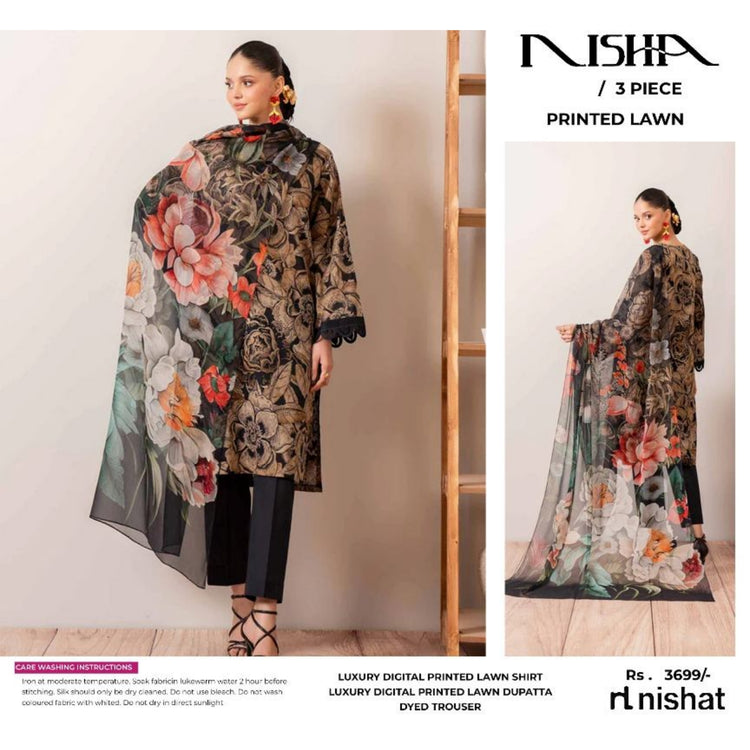 NISHA PRINTED LAWN | D-10