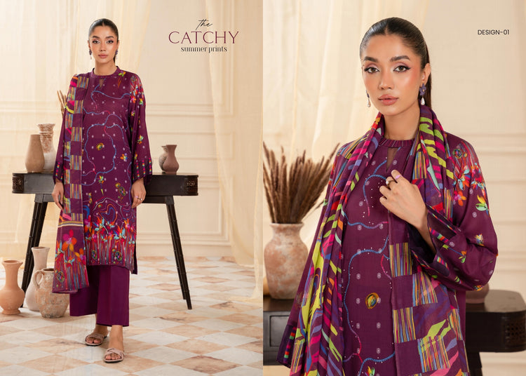 BLISS GULJEE UNSTITCHED LAWN D-01