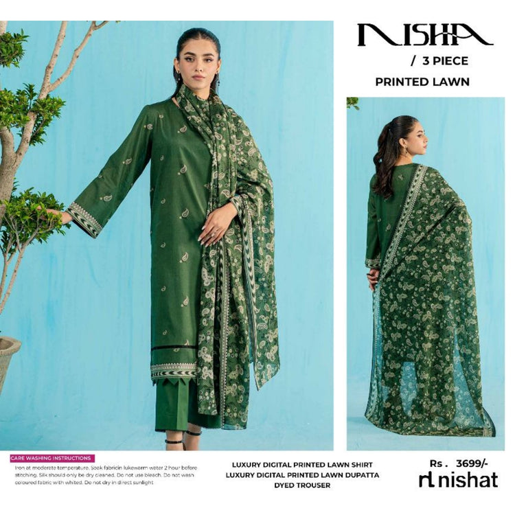 NISHA PRINTED LAWN | D-01