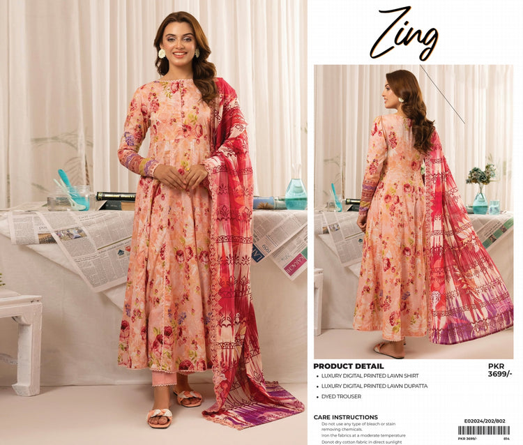 ZING PRINTED LAWN | D-01