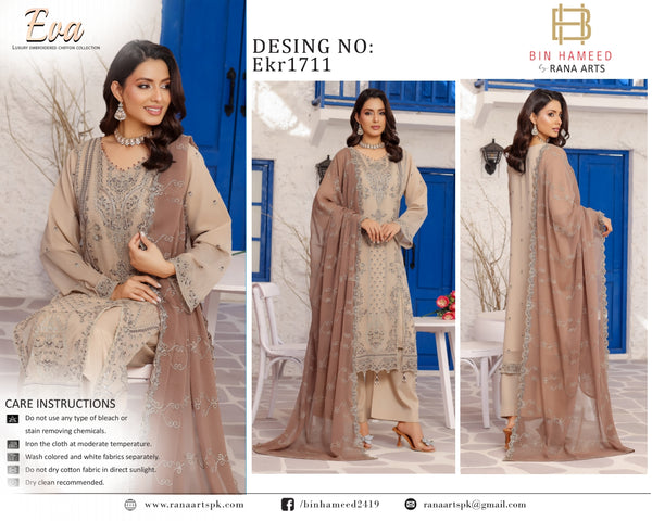 Eva By Bin hameed Semi Stitched 3PC | EKR-1711