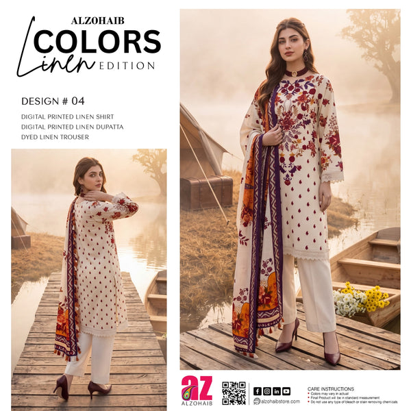 Az Colour Digital Printed Linen 100907 D-04