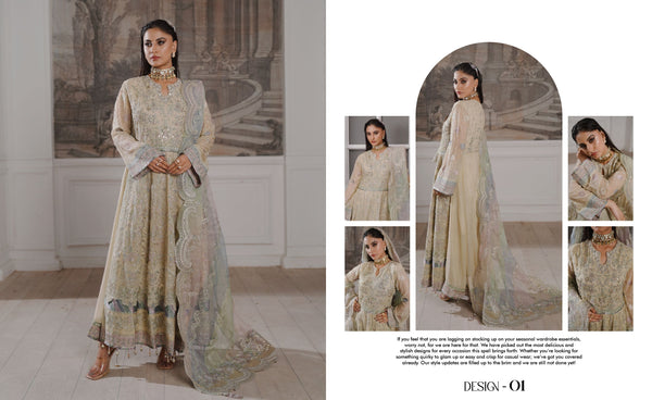 GLAMOURA BY NOOR'S SEMI-STITCHED 3PC | D-01