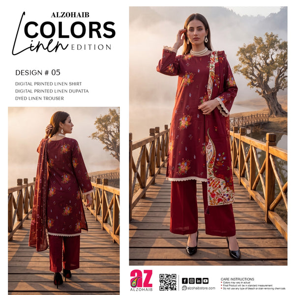 Az Colour Digital Printed Linen 100907 D-05