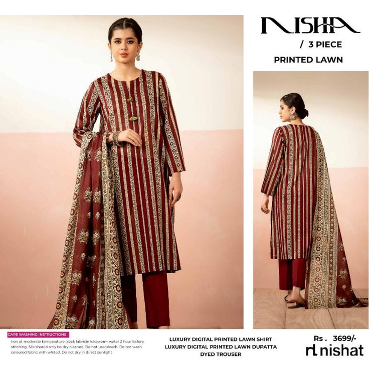 NISHA PRINTED LAWN | D-03