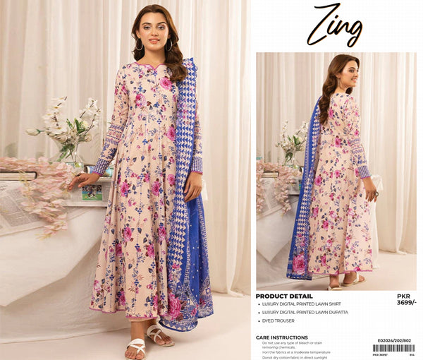 ZING PRINTED LAWN | D-08