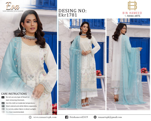 Eva By Bin hameed Semi Stitched 3PC | EKR-1781