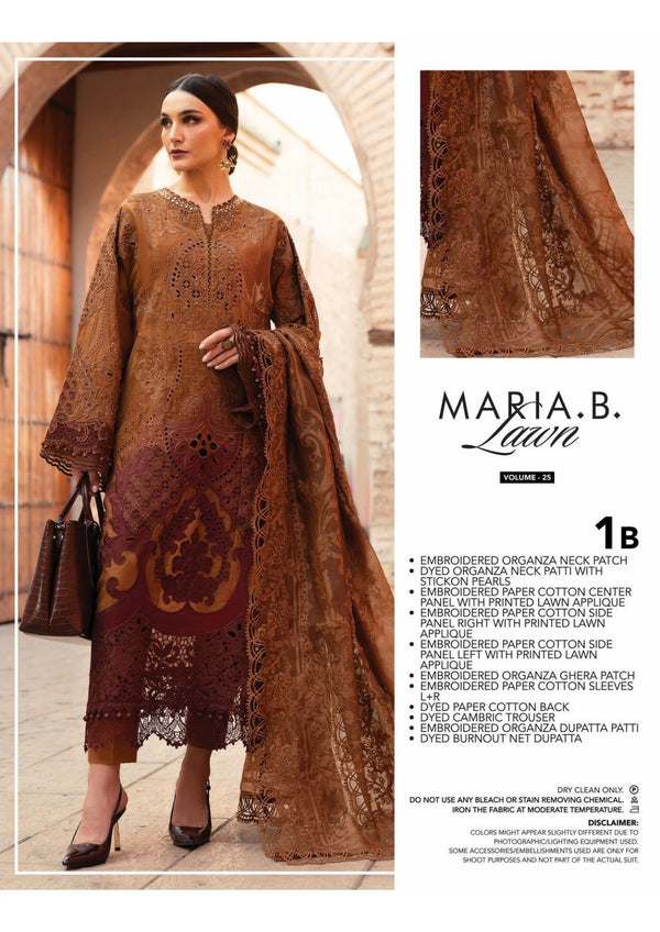 MARIA B LUXURY UNSTITCHED LUXURYLAWN (1-B)