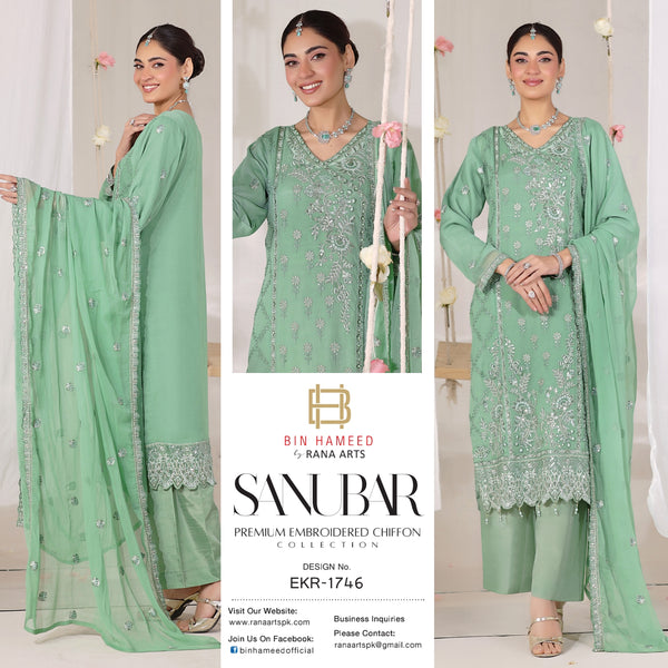 Sanubar Bin Hameed Semi Stitched Chiffon EKR-1746