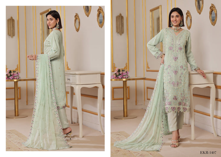 ZAIB BY BIN HAMEED SEMI-STITCHED 3PC | D-01