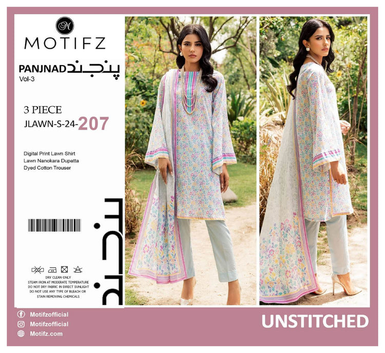 MOTIFZ BY PANJANAD LAWN 3PC | D-207