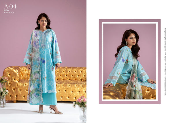Rangpasand By Gulljee Un-Stitched 3pc | D-04