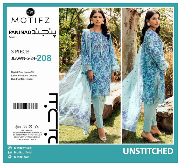MOTIFZ BY PANJANAD LAWN 3PC | D-208