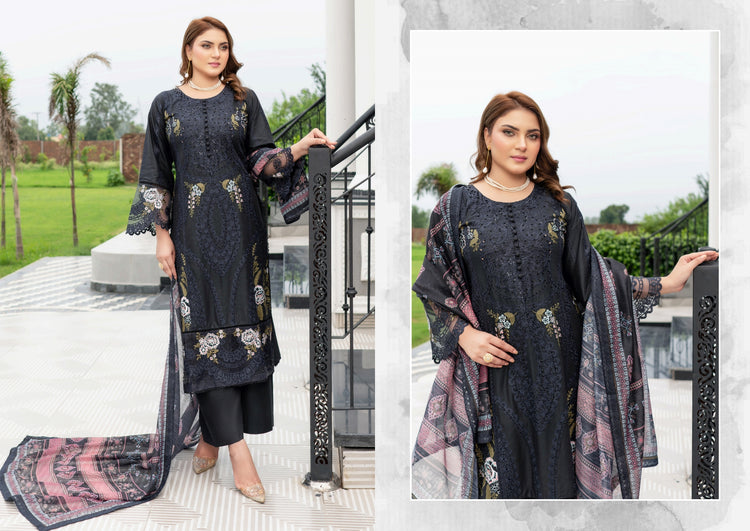 MUNIRA STITCHED CHIKANKARI 2025 D-07
