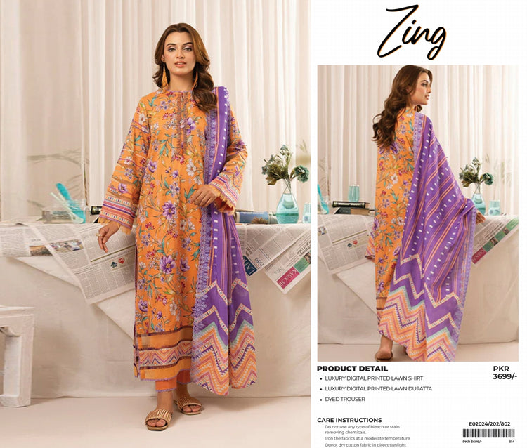 ZING PRINTED LAWN | D-03