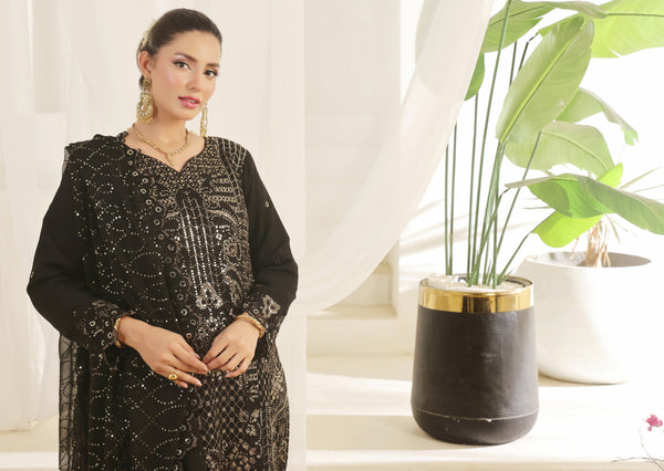 NAINA BY BIN HAMEED LUXURY CHIFFON SEMI-STITCHED | D-10