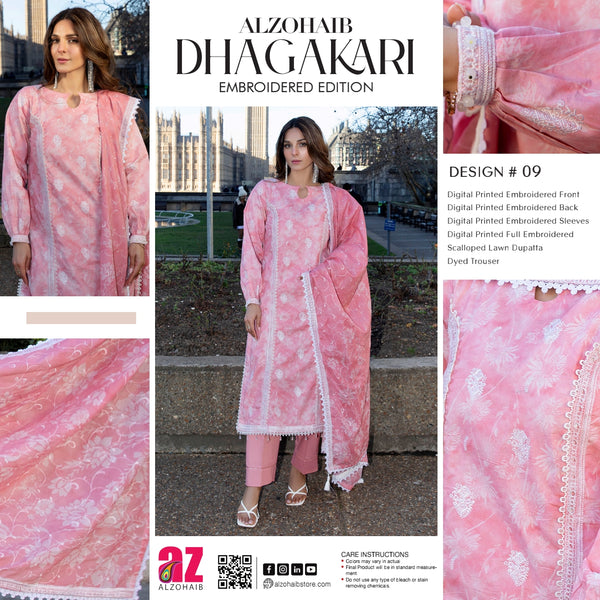 DHAGAKARI BY AL ZOHAIB UNSTITCHED LAWN 2026 D-09