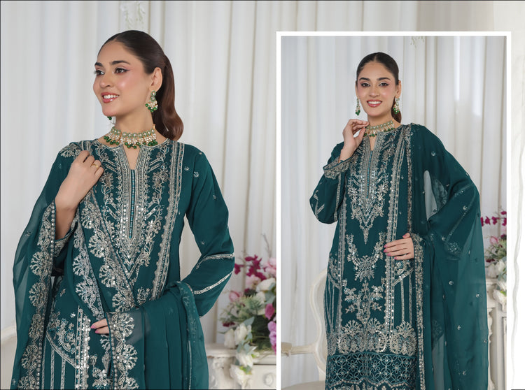 AAFRIN LUXURY CHIFFON BY BIN HAMEED SEMI-STITCHED 3PC | RAY1375