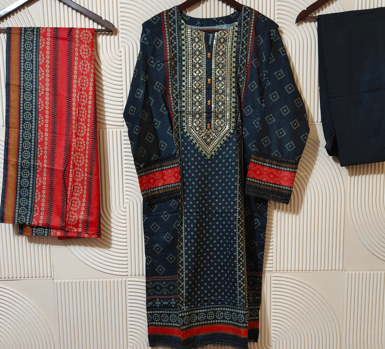 SADABAHAR STITCHED EMBROIDERED LAWN D-01