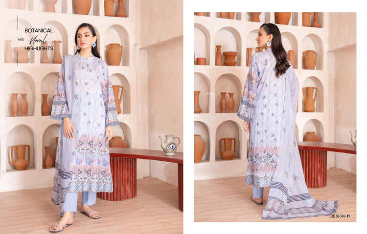 Azure Lawn Unstitched D11