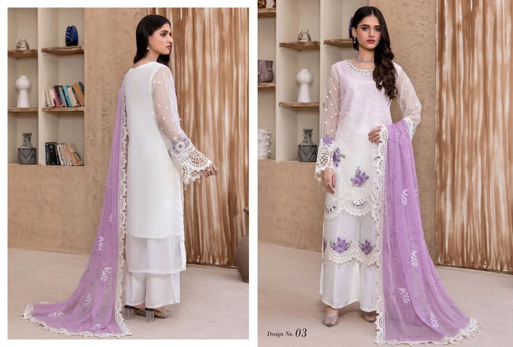 NOOR'S CINDRELLA| LUXURY SEMI-STITCHED CHIFFON | D-03