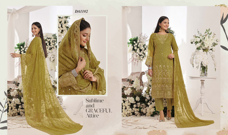 Rumha luxury emroidered chiffon