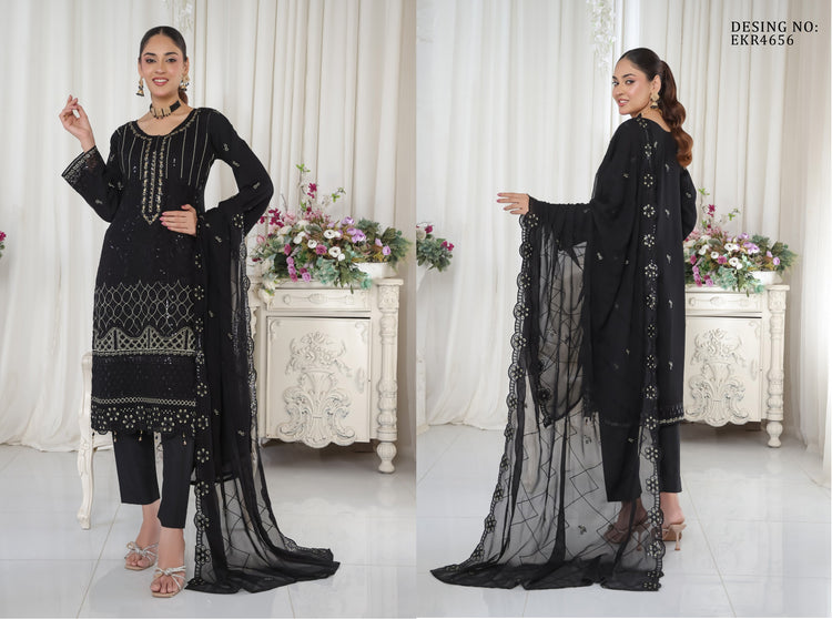 AAFRIN LUXURY CHIFFON BY BIN HAMEED SEMI-STITCHED 3PC | RAY1389