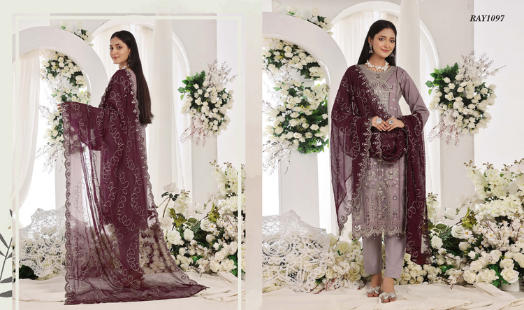 Rumha luxury emroidered chiffon