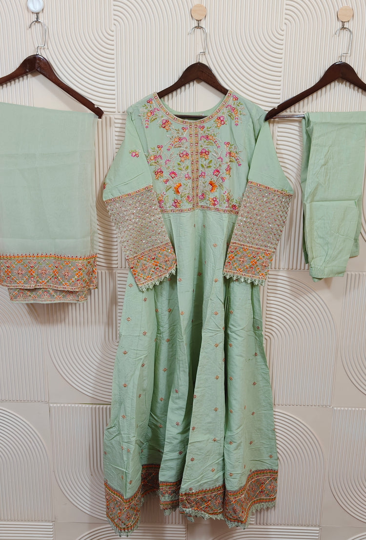 ZOYA AHMED FUCHSIA LAWN GOWN D-01