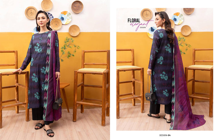 Azure Lawn Unstitched D4