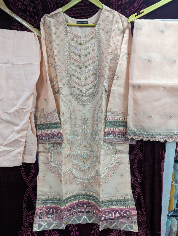 ZAINAB FAZLANI VINTAGE ORGANZA STITCHED D-03