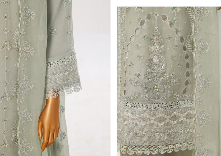 NORA SEMI-STITCHED HANDWORK CHIFFON 3PC | 01