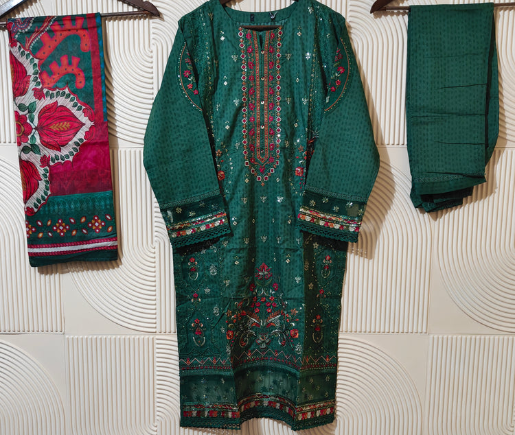 SADABAHAR STITCHED LUXURY FANCY LAWN D-01