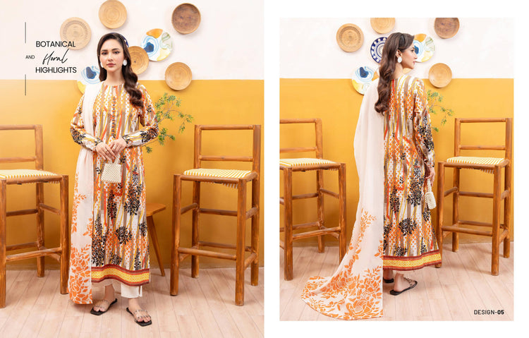 Azure Lawn Unstitched D5