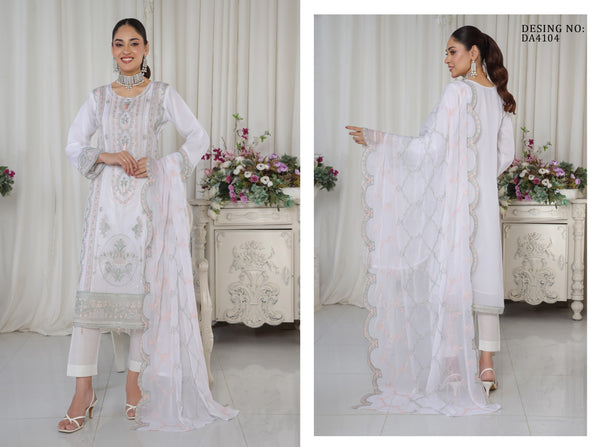 AAFRIN LUXURY CHIFFON BY BIN HAMEED SEMI-STITCHED 3PC | RAY4104