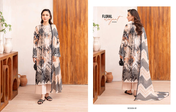 Azure Lawn Unstitched D1