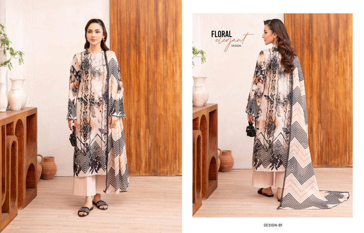 Azure Lawn Unstitched D1