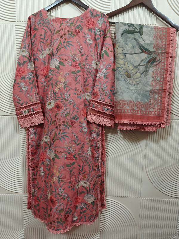 ZA AAMNA NOOR LUXUR LAWN PRET | D-08