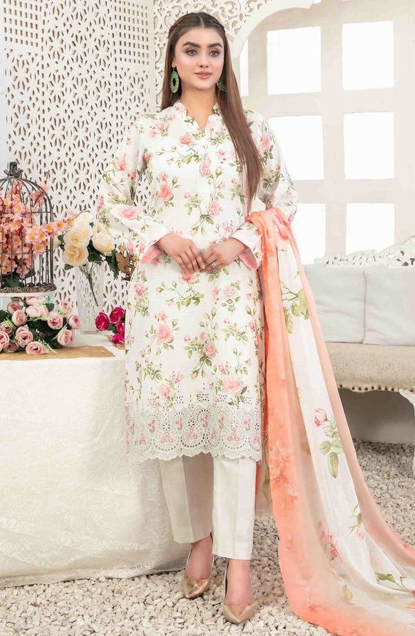Areeba by Tawakkal Fabric Embroidered Lawn Unstitched 3 Piece Suit - D-1684
