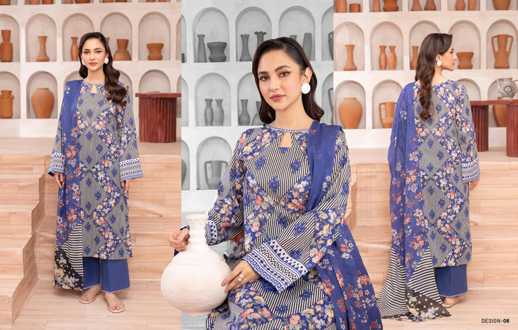 Azure Lawn Unstitched D6