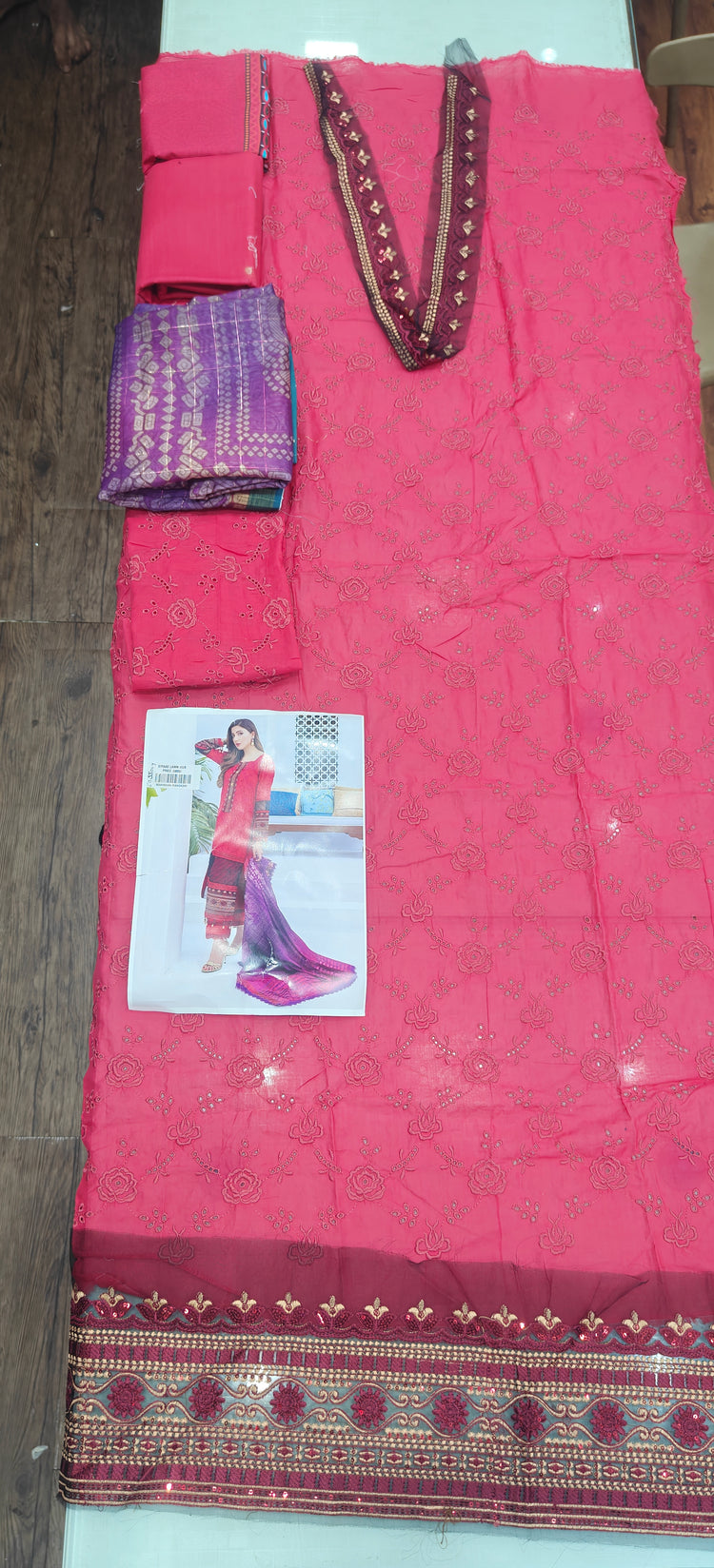 RUNGKARI EMBROIDERED LAWN UN-STITCHED 3PC BY MAHIYMAAN - A04